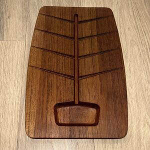 Danish Teak Wood MCM Style Staved Carved Cutting Board SEE PHOTOS